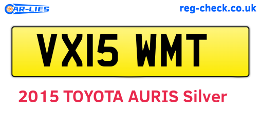 VX15WMT are the vehicle registration plates.