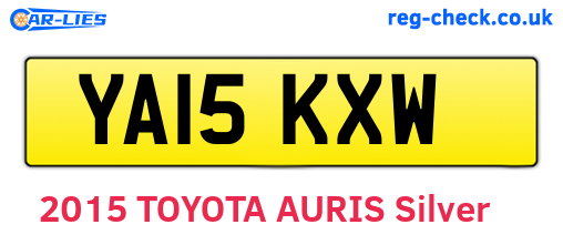 YA15KXW are the vehicle registration plates.