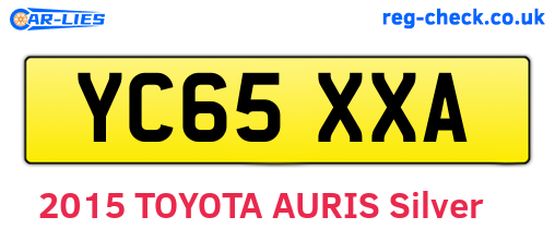 YC65XXA are the vehicle registration plates.