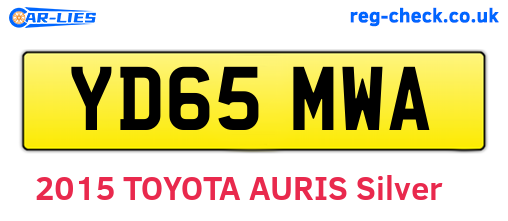 YD65MWA are the vehicle registration plates.