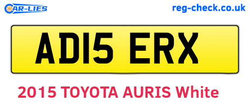 AD15ERX are the vehicle registration plates.
