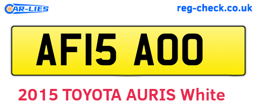 AF15AOO are the vehicle registration plates.