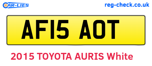 AF15AOT are the vehicle registration plates.