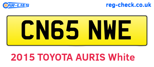 CN65NWE are the vehicle registration plates.