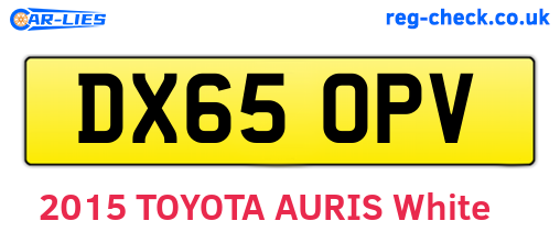 DX65OPV are the vehicle registration plates.
