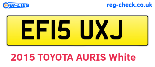 EF15UXJ are the vehicle registration plates.