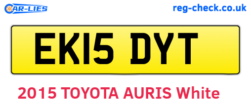 EK15DYT are the vehicle registration plates.