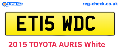 ET15WDC are the vehicle registration plates.