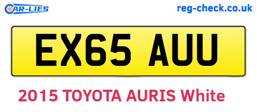 EX65AUU are the vehicle registration plates.