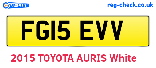 FG15EVV are the vehicle registration plates.