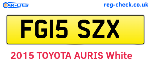 FG15SZX are the vehicle registration plates.