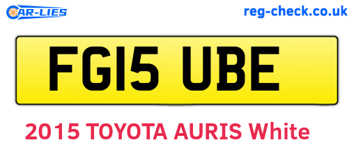 FG15UBE are the vehicle registration plates.