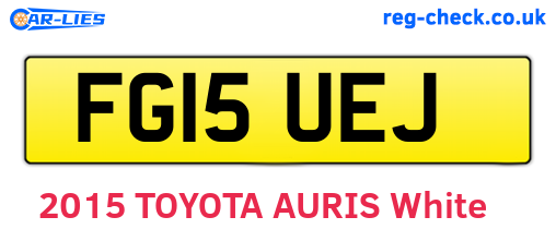 FG15UEJ are the vehicle registration plates.