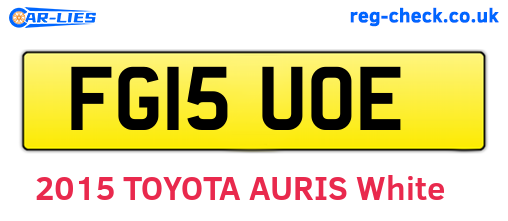FG15UOE are the vehicle registration plates.