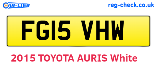 FG15VHW are the vehicle registration plates.