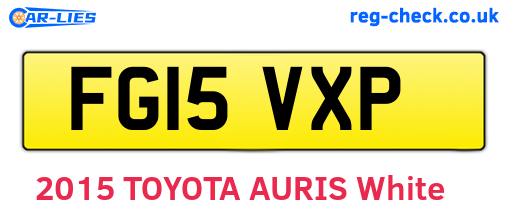 FG15VXP are the vehicle registration plates.