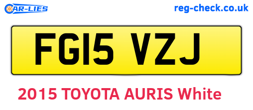 FG15VZJ are the vehicle registration plates.