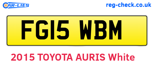 FG15WBM are the vehicle registration plates.