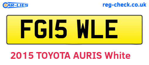 FG15WLE are the vehicle registration plates.