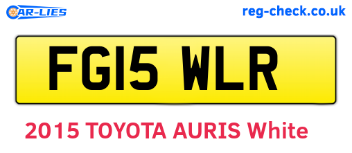 FG15WLR are the vehicle registration plates.