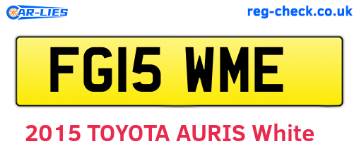 FG15WME are the vehicle registration plates.