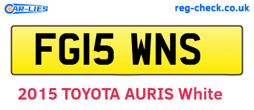 FG15WNS are the vehicle registration plates.