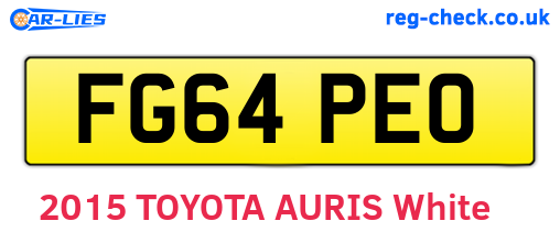 FG64PEO are the vehicle registration plates.