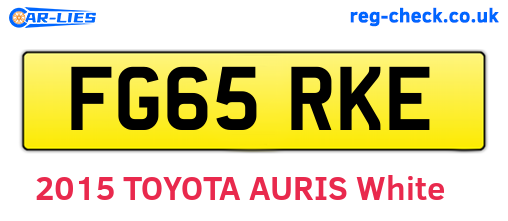 FG65RKE are the vehicle registration plates.
