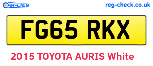 FG65RKX are the vehicle registration plates.