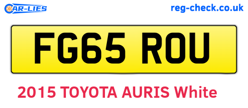 FG65ROU are the vehicle registration plates.