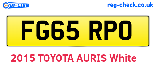 FG65RPO are the vehicle registration plates.