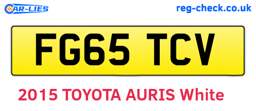 FG65TCV are the vehicle registration plates.