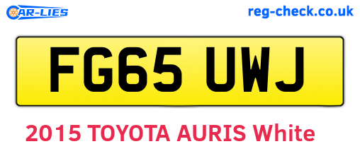 FG65UWJ are the vehicle registration plates.