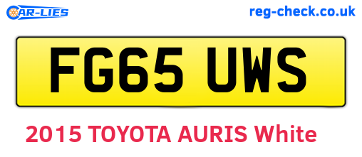 FG65UWS are the vehicle registration plates.