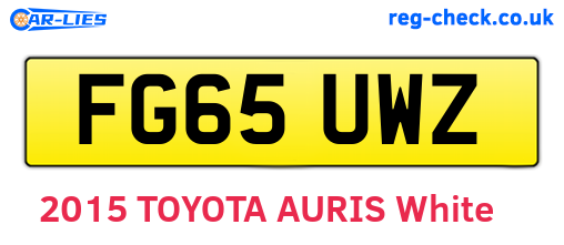 FG65UWZ are the vehicle registration plates.