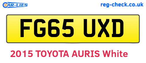 FG65UXD are the vehicle registration plates.