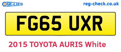 FG65UXR are the vehicle registration plates.