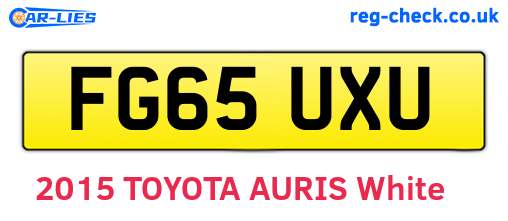 FG65UXU are the vehicle registration plates.