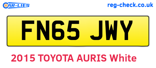 FN65JWY are the vehicle registration plates.
