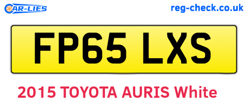 FP65LXS are the vehicle registration plates.