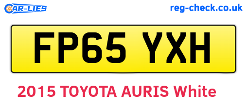 FP65YXH are the vehicle registration plates.
