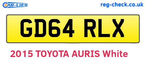 GD64RLX are the vehicle registration plates.