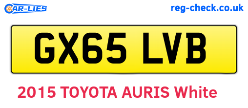 GX65LVB are the vehicle registration plates.