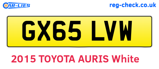 GX65LVW are the vehicle registration plates.