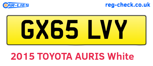 GX65LVY are the vehicle registration plates.