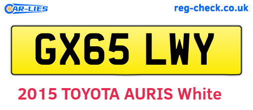 GX65LWY are the vehicle registration plates.