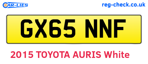 GX65NNF are the vehicle registration plates.