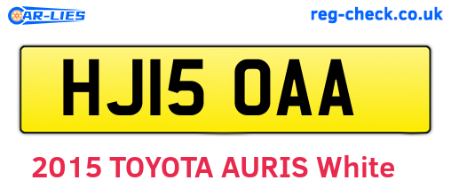 HJ15OAA are the vehicle registration plates.