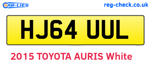 HJ64UUL are the vehicle registration plates.