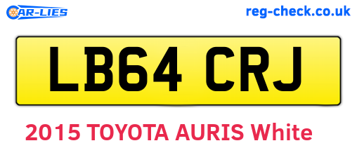 LB64CRJ are the vehicle registration plates.